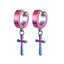 Fashion Titanium Steel Cross Drop Earrings