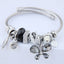 Fairy Style Butterfly Stainless Steel Crystal Inlay Cuff Bracelet