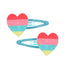 Children's Ice Cream Heart & Unicorn Bow Sequin Glitter Hair Clips Set