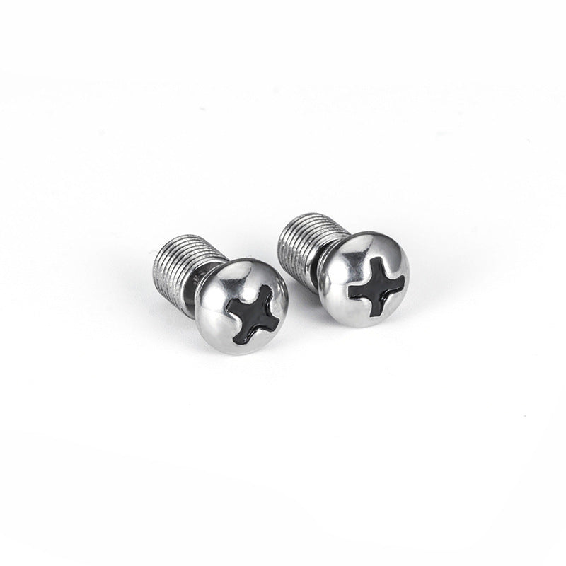 1 Pair Hip-Hop Geometric Titanium Steel Ear Studs