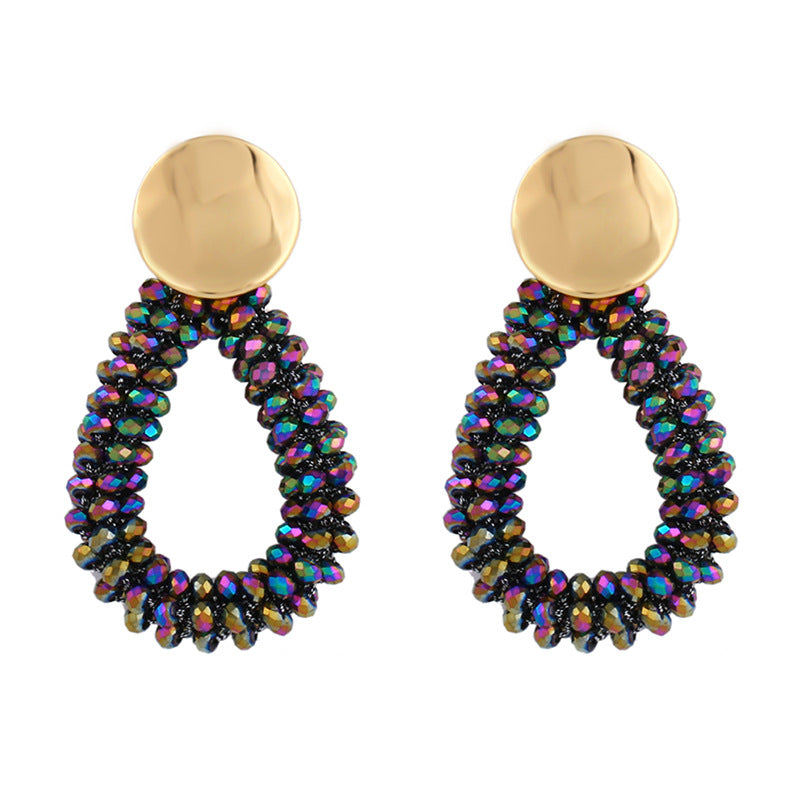 Fashion Water Drops Geometric Colorful Beads Earrings NHAS128379