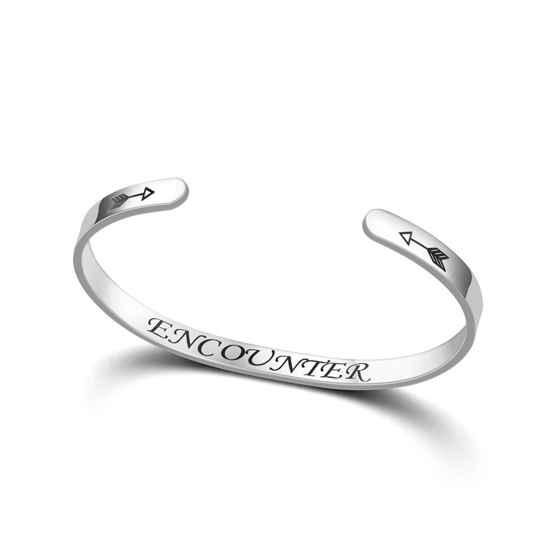 Unisex Adjustable Heart Shaped Stainless Steel Cuff Bracelet