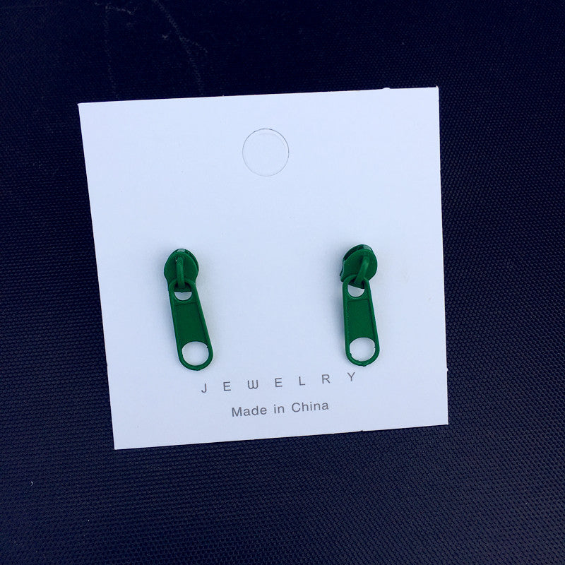 Simple Solid Color Zipper Geometric Buckle Ear Clips Wholesale