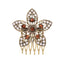 Retro Diamond Pearl Leaf Hair Comb Clip