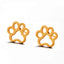 Simple Cat Paw Alloy Stud Earrings - Gold & Silver Finish