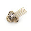 Retro Diamond Pearl Leaf Hair Comb Clip