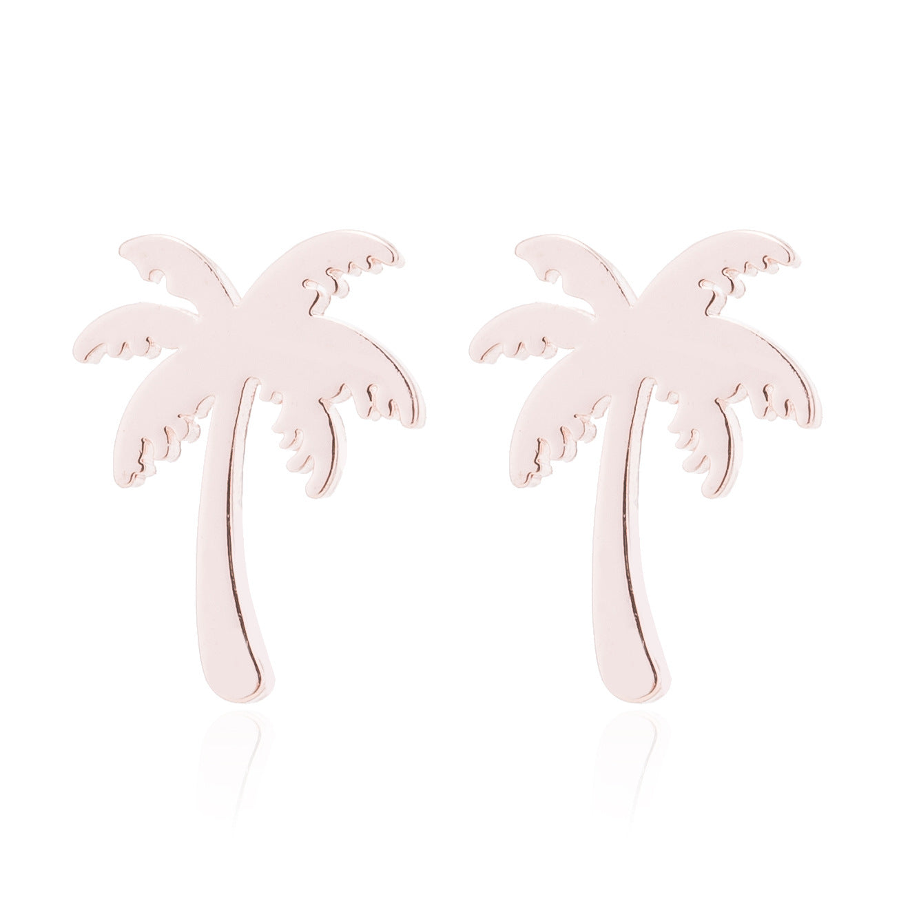 Simple Style Hedgehog Coconut Tree Butterfly Stainless Steel Plating Hollow Out Ear Studs 1 Pair