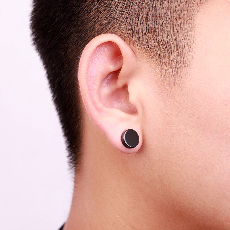 Simple Geometric Metal Ear Studs and Magnetic Clip-On Earrings