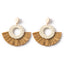 Fashion Hand-woven Geometric Rattan Raffia Earrings