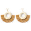 Fashion Hand-woven Geometric Rattan Raffia Earrings