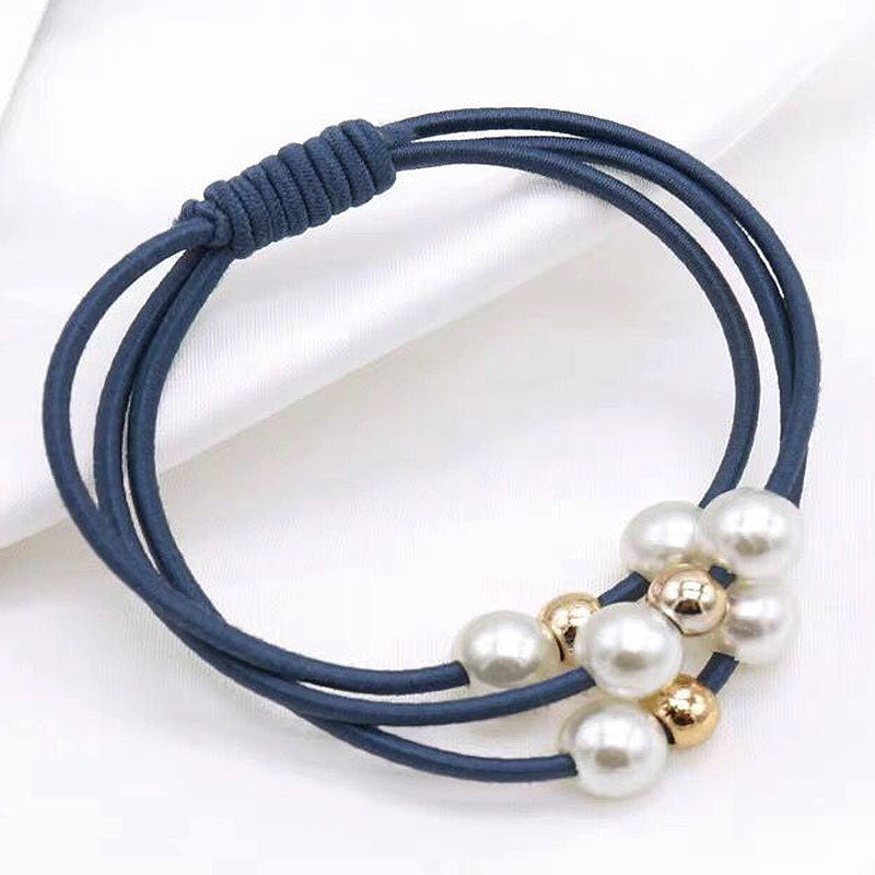 Elegant Pearl Knotted Hair Tie Set - High Elasticity Hair Accessories