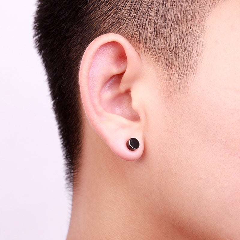 Simple Geometric Metal Ear Studs and Magnetic Clip-On Earrings