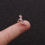 Gold Plated Star Moon Zircon Ring and Leaf Stainless Steel Stud Earrings Set