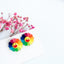 Cartoon Flower Resin Women's Ear Clips and Studs with Colorful Sunflower Design