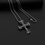 Hip-Hop Cross Star Snake Stainless Steel Pendant Necklace with Weightlifter Charm