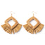 Fashion Hand-woven Geometric Rattan Raffia Earrings