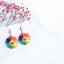 Cartoon Flower Resin Women's Ear Clips and Studs with Colorful Sunflower Design