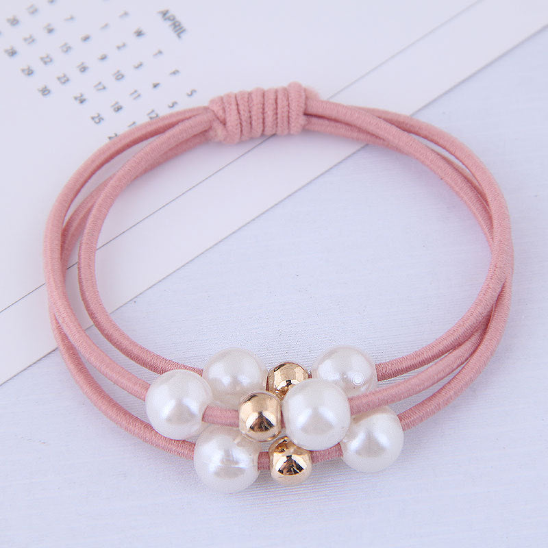 Elegant Pearl Knotted Hair Tie Set - High Elasticity Hair Accessories