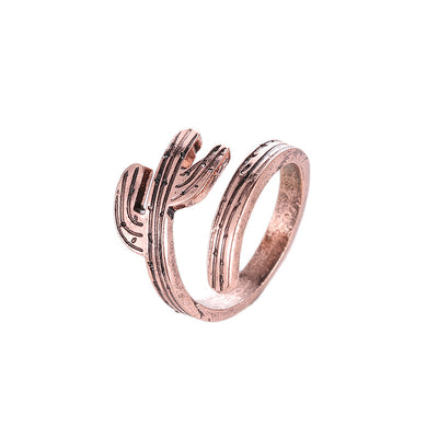 Cactus Design Adjustable Unisex Alloy Ring