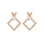 Minimalist Geometric Hollow Rhinestone Square Stud Earrings