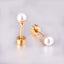 1 Pair Minimalist Geometric Stainless Steel Pearl Stud Earrings 18K Gold Plated