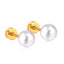 1 Pair Minimalist Geometric Stainless Steel Pearl Stud Earrings 18K Gold Plated