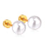 1 Pair Minimalist Geometric Stainless Steel Pearl Stud Earrings 18K Gold Plated