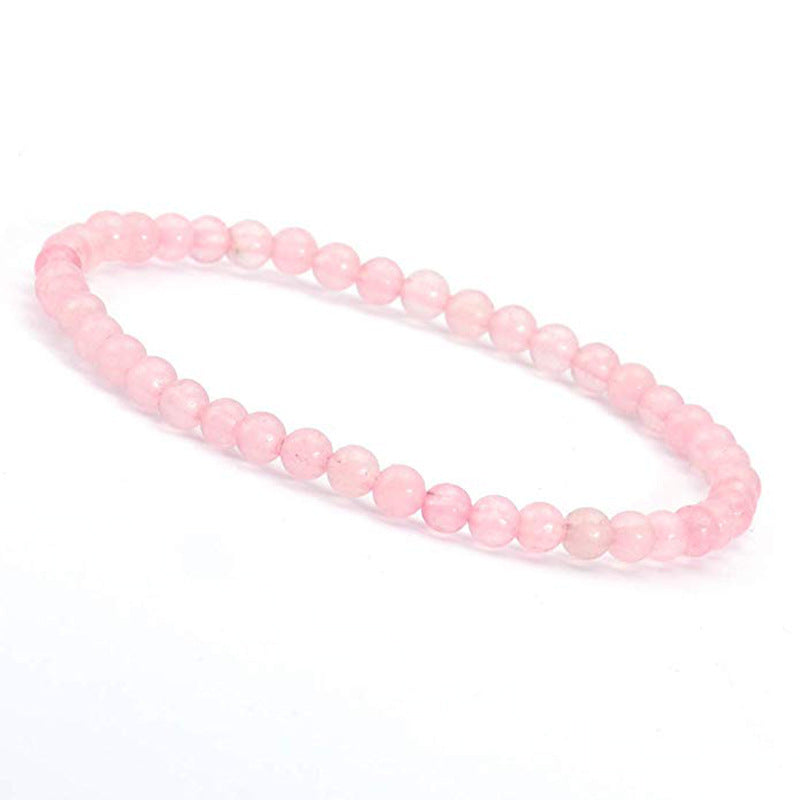 Geometric Natural Stone 4mm Agate Beaded Bracelet