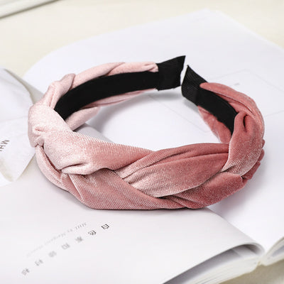 Retro Velvet Braided Hair Band - Handmade Korean Style Headband