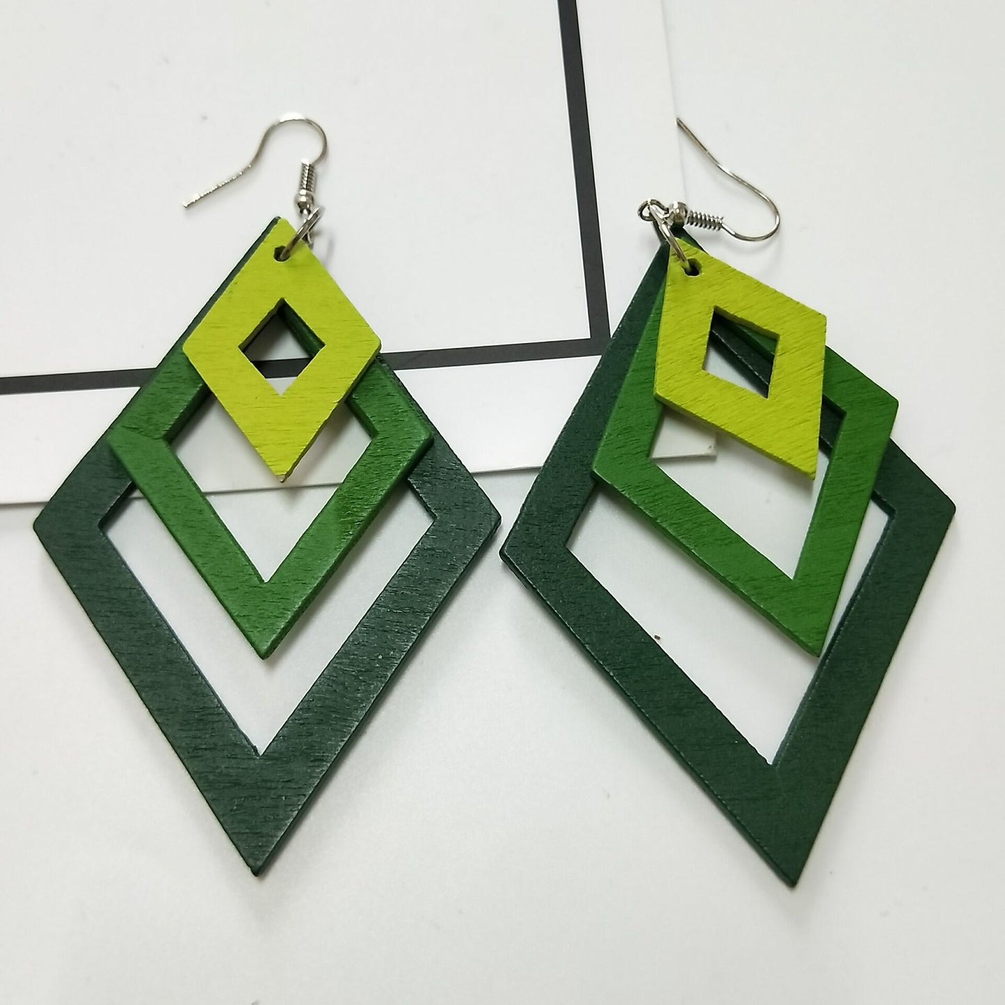 Multi-layer Square Resin Earrings NHGO131131