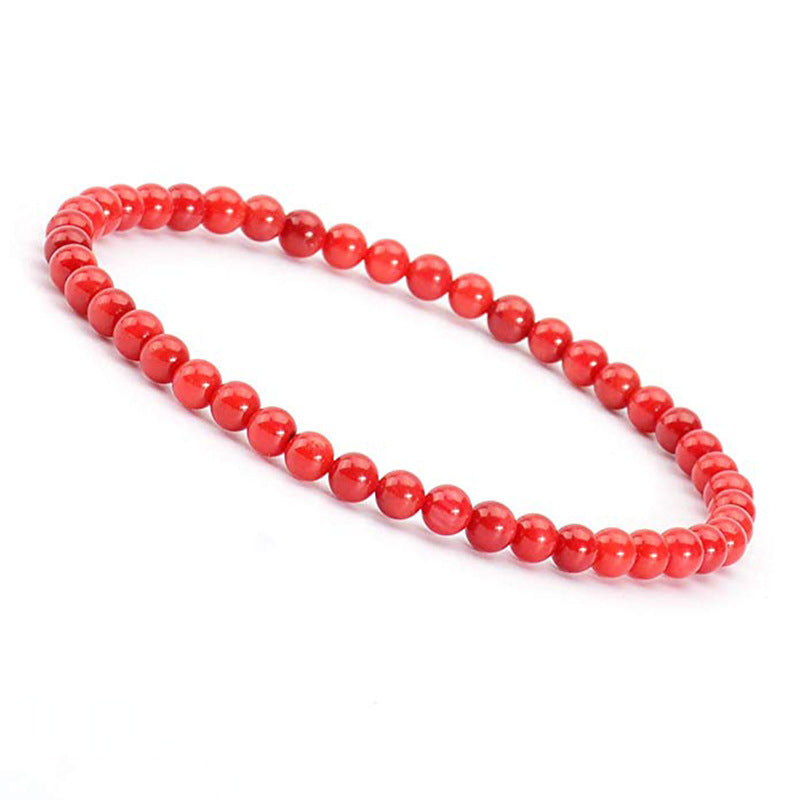 Geometric Natural Stone 4mm Agate Beaded Bracelet