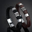 Men's Punk Style Stainless Steel and PU Leather Bracelet