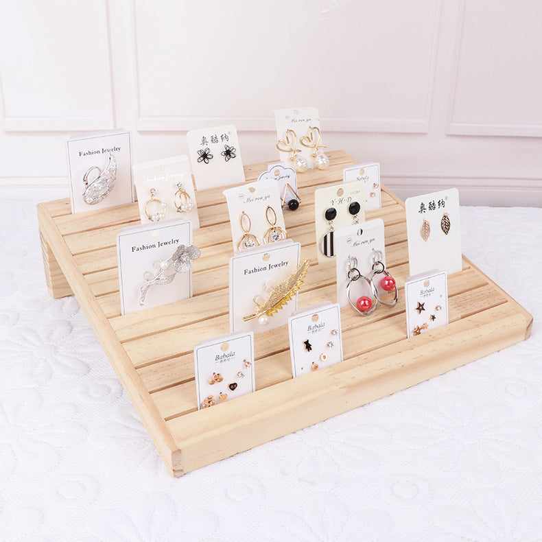 Basic Modern Solid Wood Jewelry and Card Display Rack