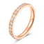 Simple Single Row Diamond Titanium Steel Stacking Ring - Rose Gold Finish