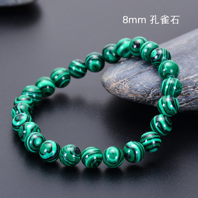 Fashion Swirl Pattern Malachite Natural Stone Beaded Bracelet