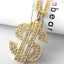 18k Gold Plated Hip-hop Dollar Sign Rhinestone Pendant Necklace