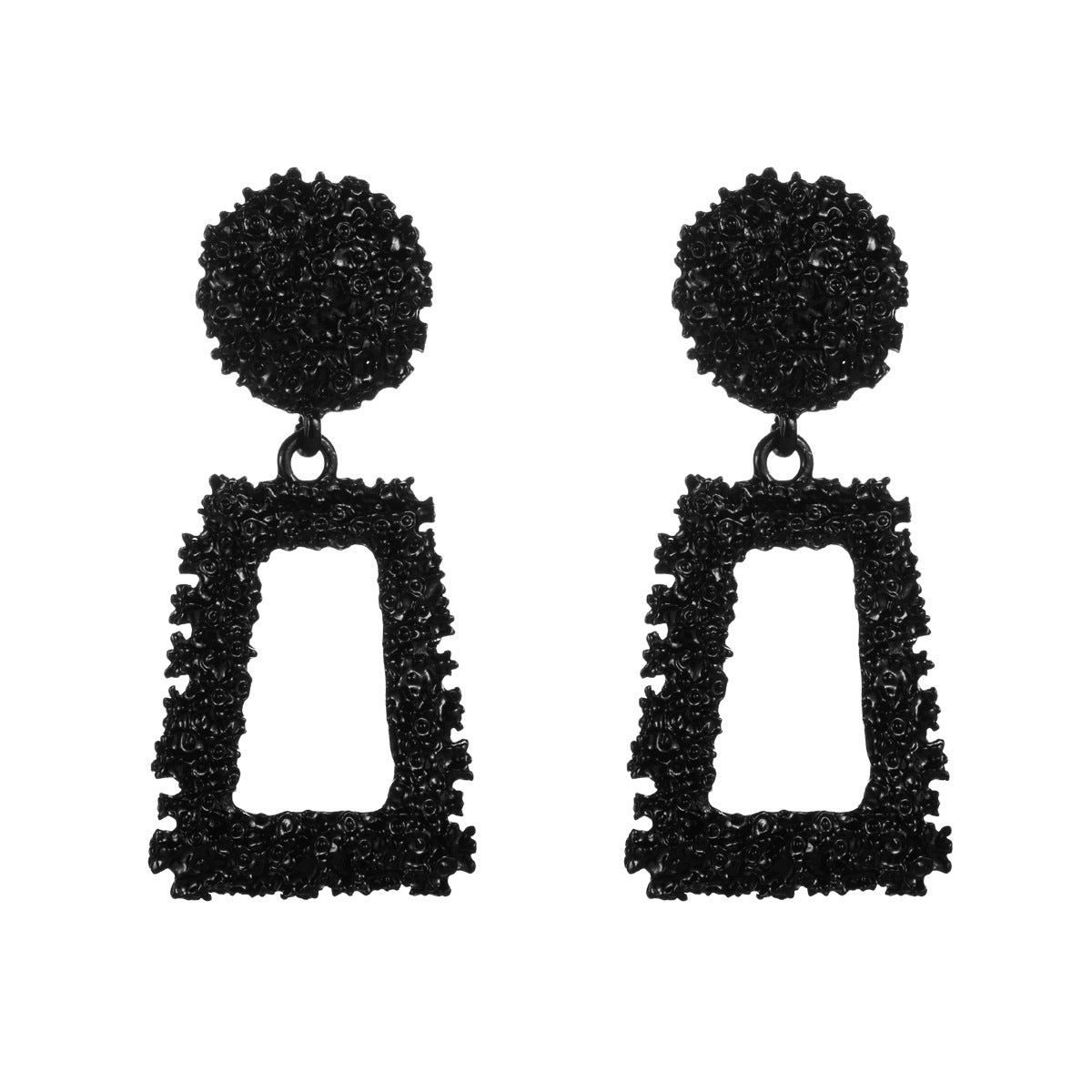 Simple Geometric Alloy Earrings Black NHLN143571