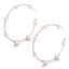 Simple Retro Large Circle Pearl Hoop Earrings