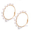 Simple Retro Large Circle Pearl Hoop Earrings