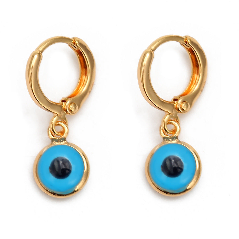 Retro Devil'S Eye Resin Metal Women'S Drop Earrings 1 Pair