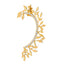 Leaf-Studded Crystal Ear Cuff Clip Earrings for Women