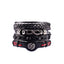 Ethnic Feather Alloy Patchwork Multi-Layer Leather Men's Bracelet