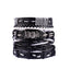 Ethnic Feather Alloy Patchwork Multi-Layer Leather Men's Bracelet