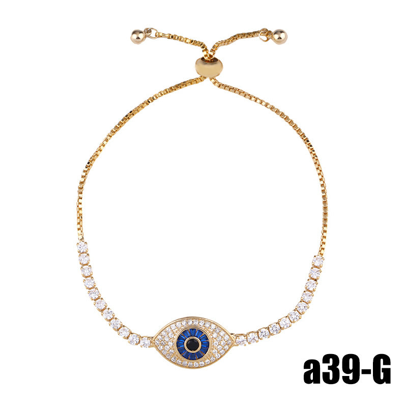 Alloy Bohemia Geometric Evil Eye Crystal Bracelet Fashion Jewelry