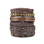 Ethnic Feather Alloy Patchwork Multi-Layer Leather Men's Bracelet