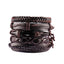 Ethnic Feather Alloy Patchwork Multi-Layer Leather Men's Bracelet