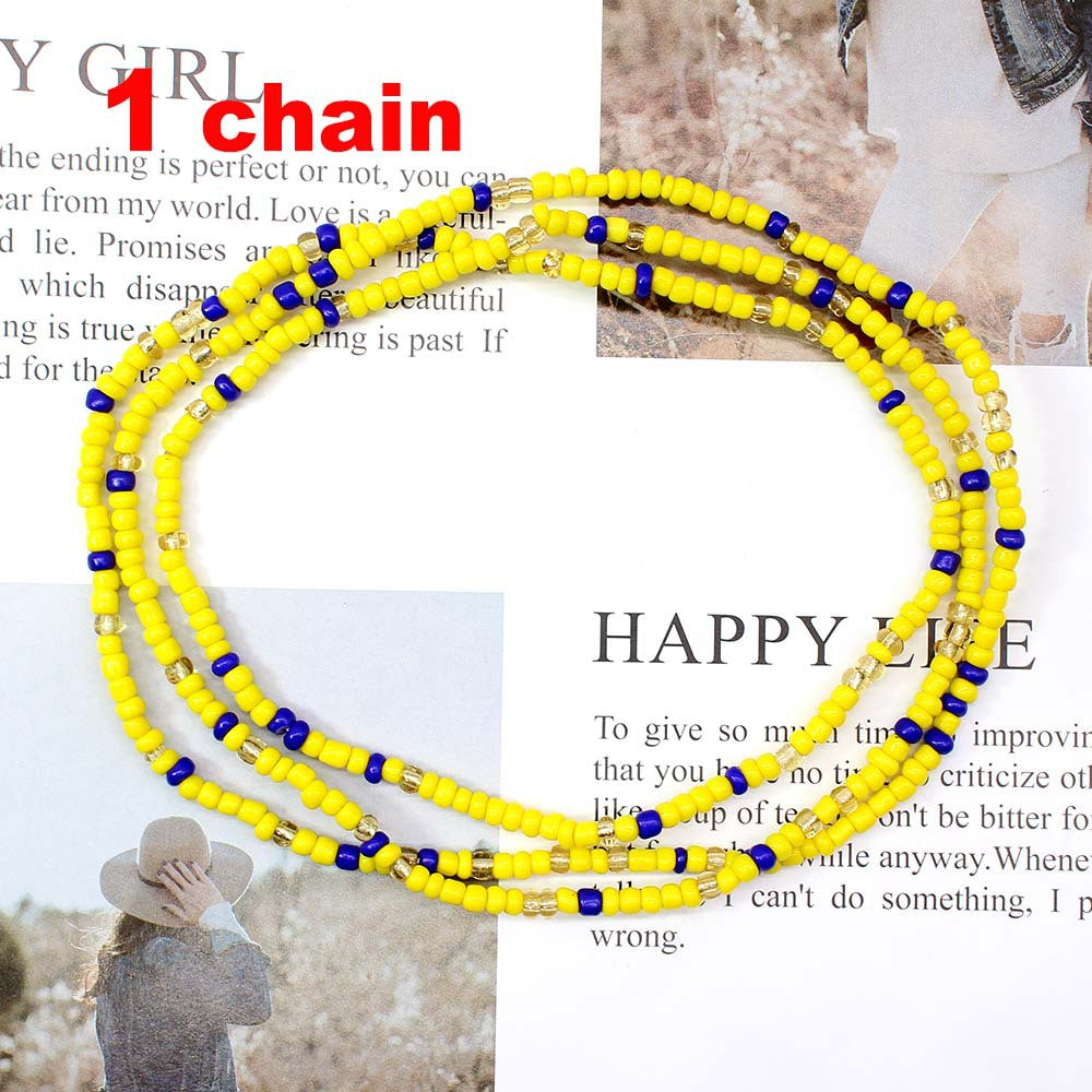 Ethnic Beaded Colorful Waist Chain for Women - Beach Bikini Body Jewelry