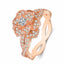 Glamorous Rose Flower 18K Gold Plated Zircon Inlay Ring