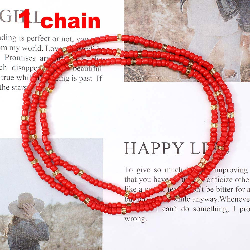 Ethnic Beaded Colorful Waist Chain for Women - Beach Bikini Body Jewelry