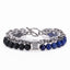 Men's Natural Stone Turquoise and Stainless Steel Bracelet